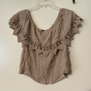 Beige off the shoulder top